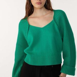 NWT BA&SH Susy Jumper Vert Sweater XS